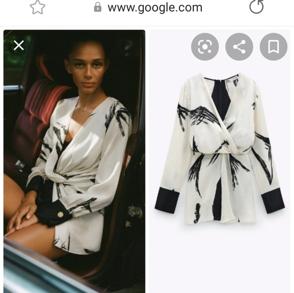 ZARA Printed Blouse with Knot - Picture 3 of 6